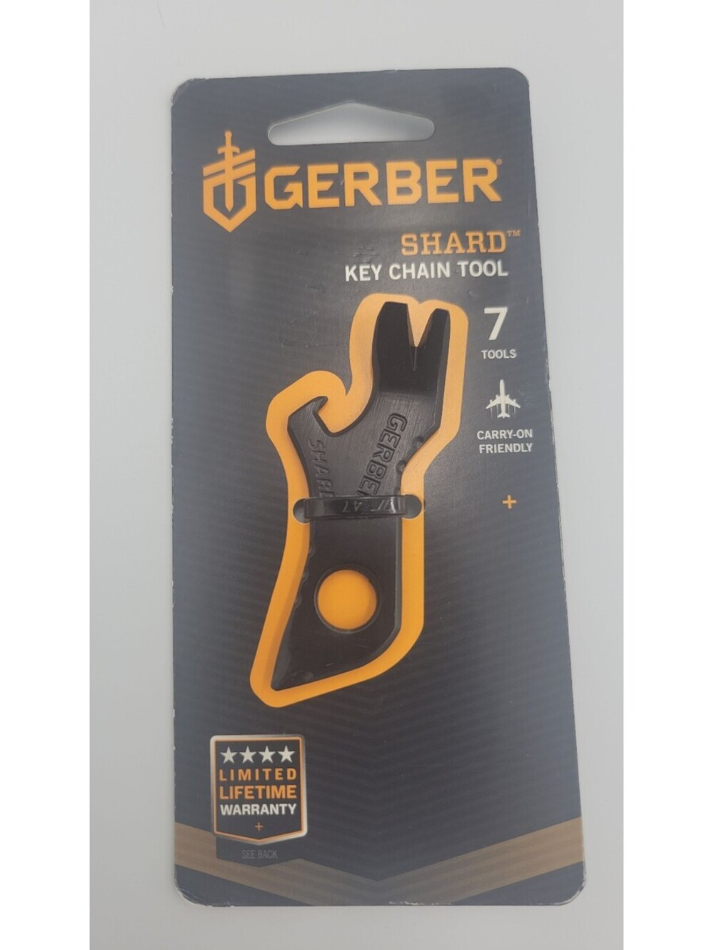Gerber Shard Key Chain Tool - 7 Tools, Stainless Steel, Titanium Coating